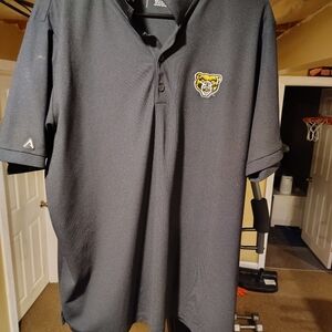Antigua Black Polo with Embroidered Bear Logo